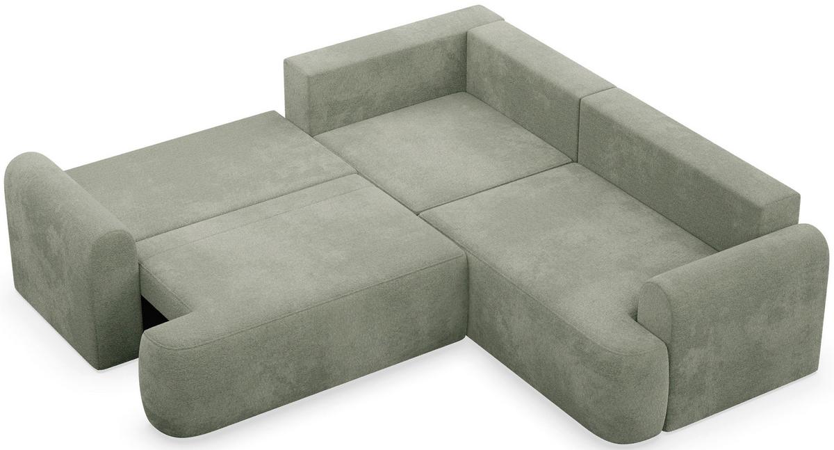 ECKSOFA Kaveo 245 cm universell mit Eckelement - Schwarz/Hellgrün, Kunststoff/Textil (245/245cm) - Selsey