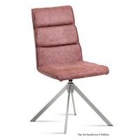 ESSZIMMERSTUHL drehbar (8er-Set) Dulcea 47x92x60 Edelstahl/Rosewood - Edelstahlfarben/Dunkelrosa, Kunststoff (60/92/47cm) - 58aufmkessel