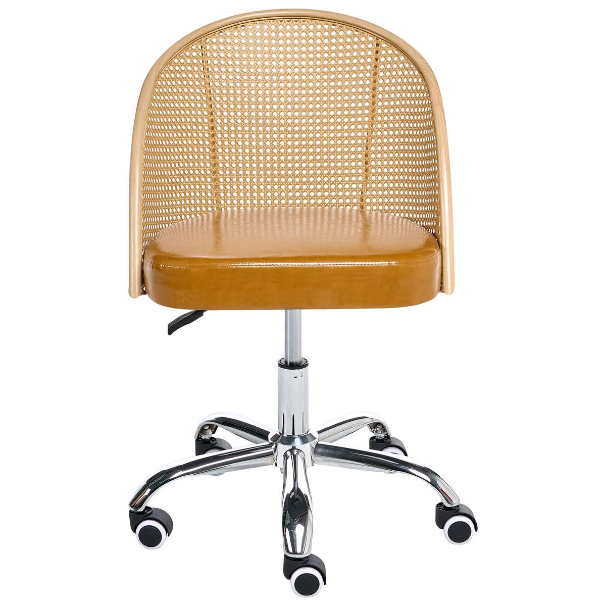 SCHREIBTISCHSTUHL Braun Baltimore - Silberfarben/Schwarz, Kunststoff (50/76/50cm) - Beliani