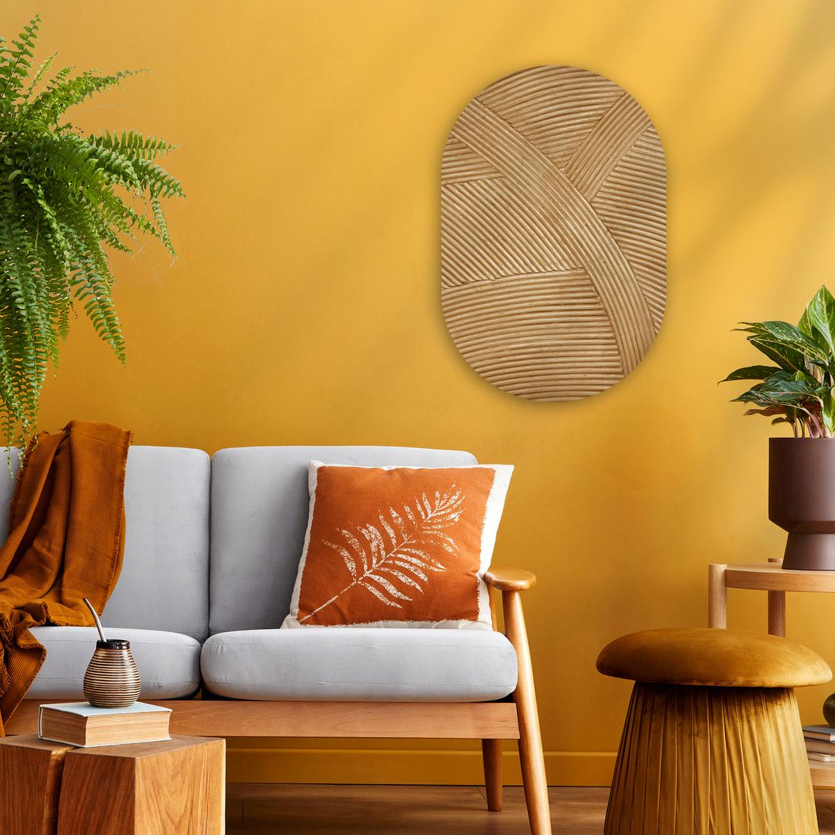 WANDBILD Struktur - Natur - Kunst - Rattan Deko Wohnzimmer 40x60 cm - Naturfarben, Kunststoff (40/60cm) - MuchoWow