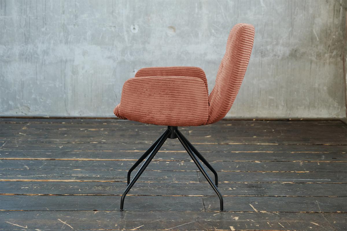 DREHSTUHL NEW CHARME Braun Cord (1er-Set) - Braun, Textil (59/87/66cm) - KAWOLA