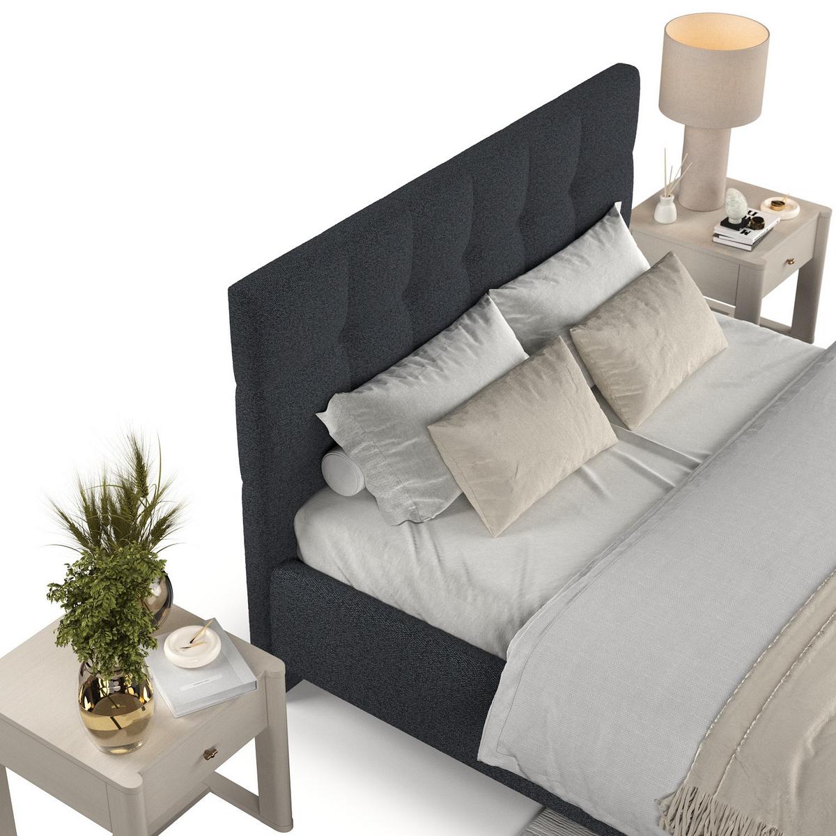 POLSTERBETT Cora 120/200 cm Anthrazit im Riva Stoff - Anthrazit/Naturfarben, Holz/Holzwerkstoff (120/200cm) - AltaBeds