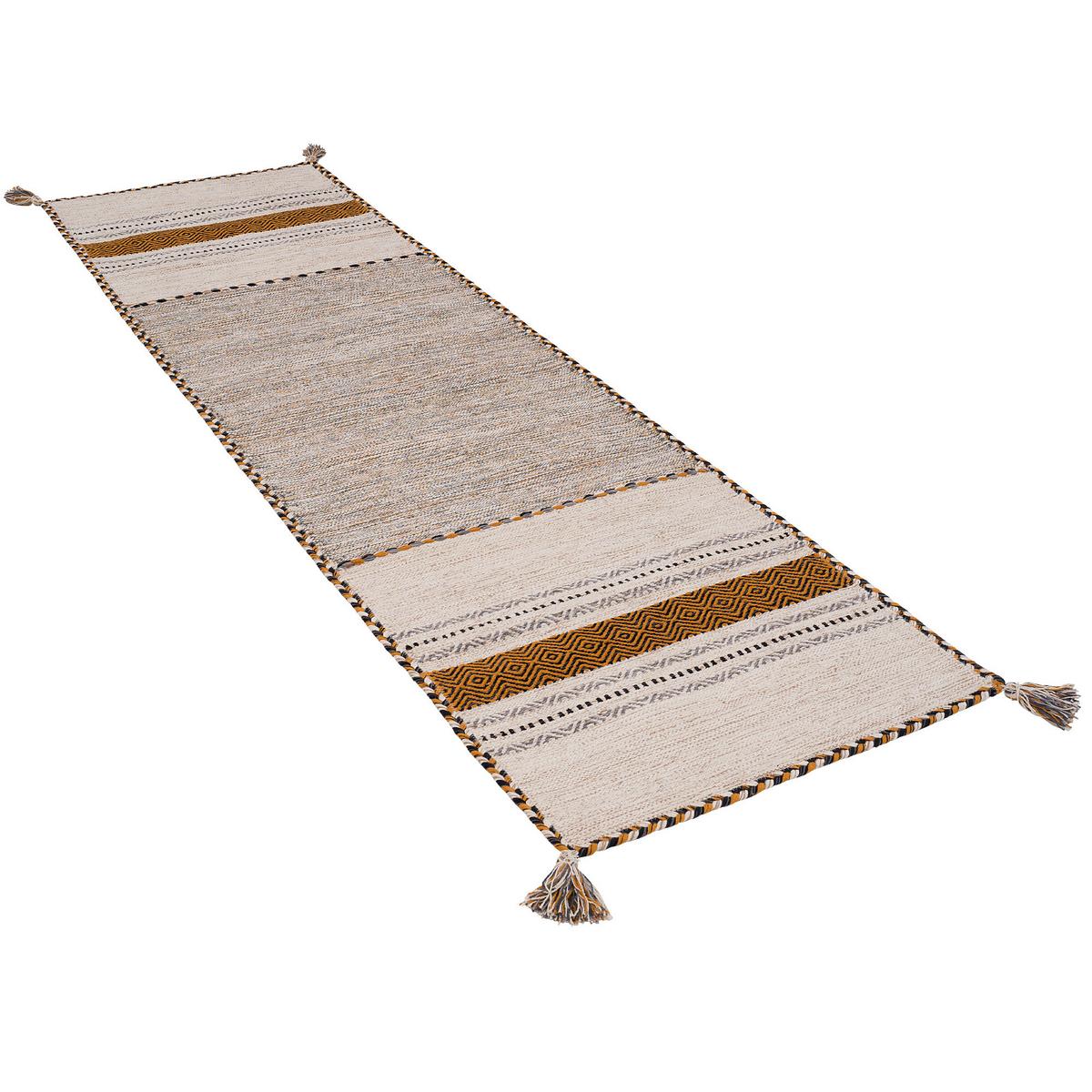 LÄUFER NATUR TEPPICH KELIM NAVARRO - Currygelb, Textil (70/140cm) - Pergamon