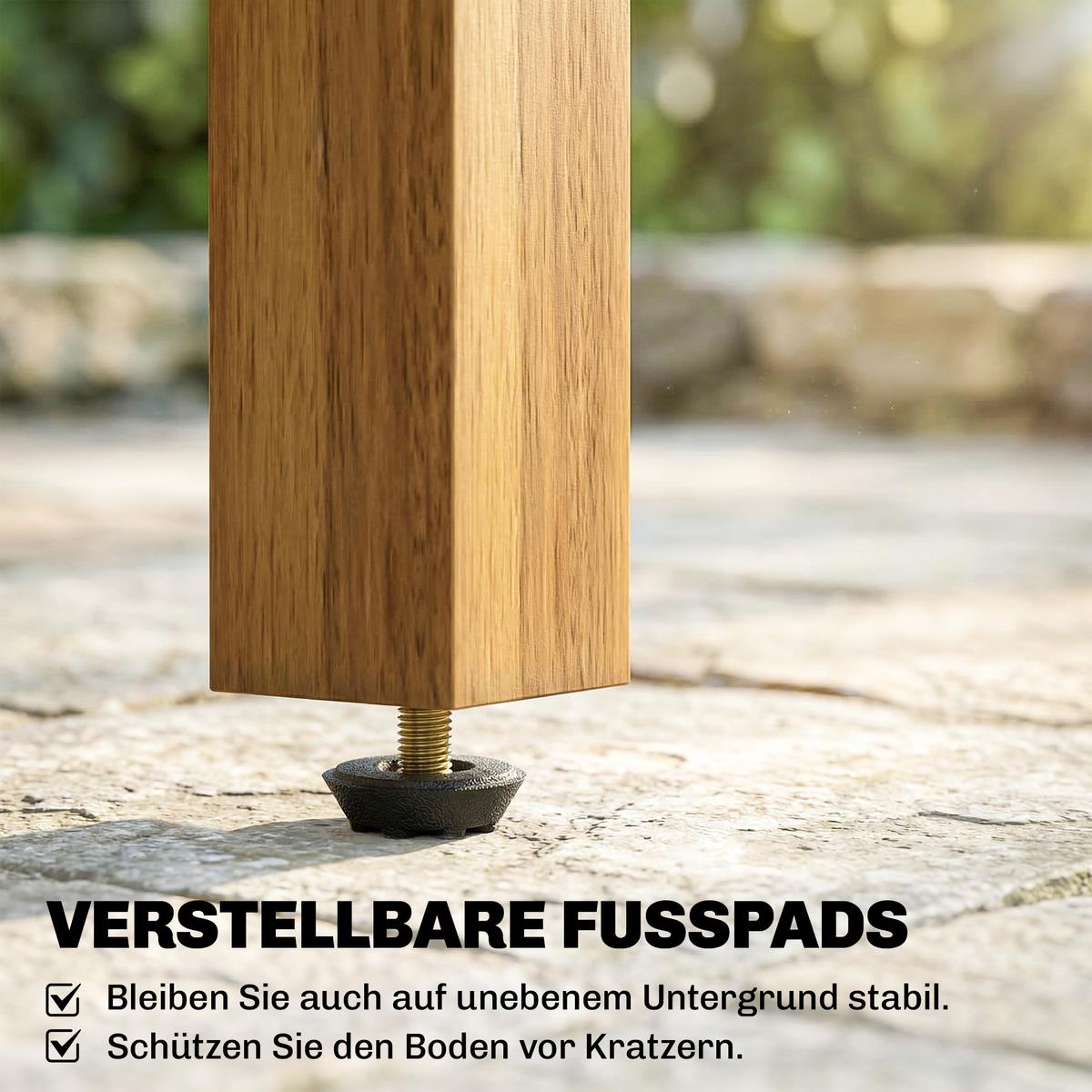 GARTENTISCH Akazienholz Naturholz - Naturfarben, Holz (48/48/46cm) - Outsunny