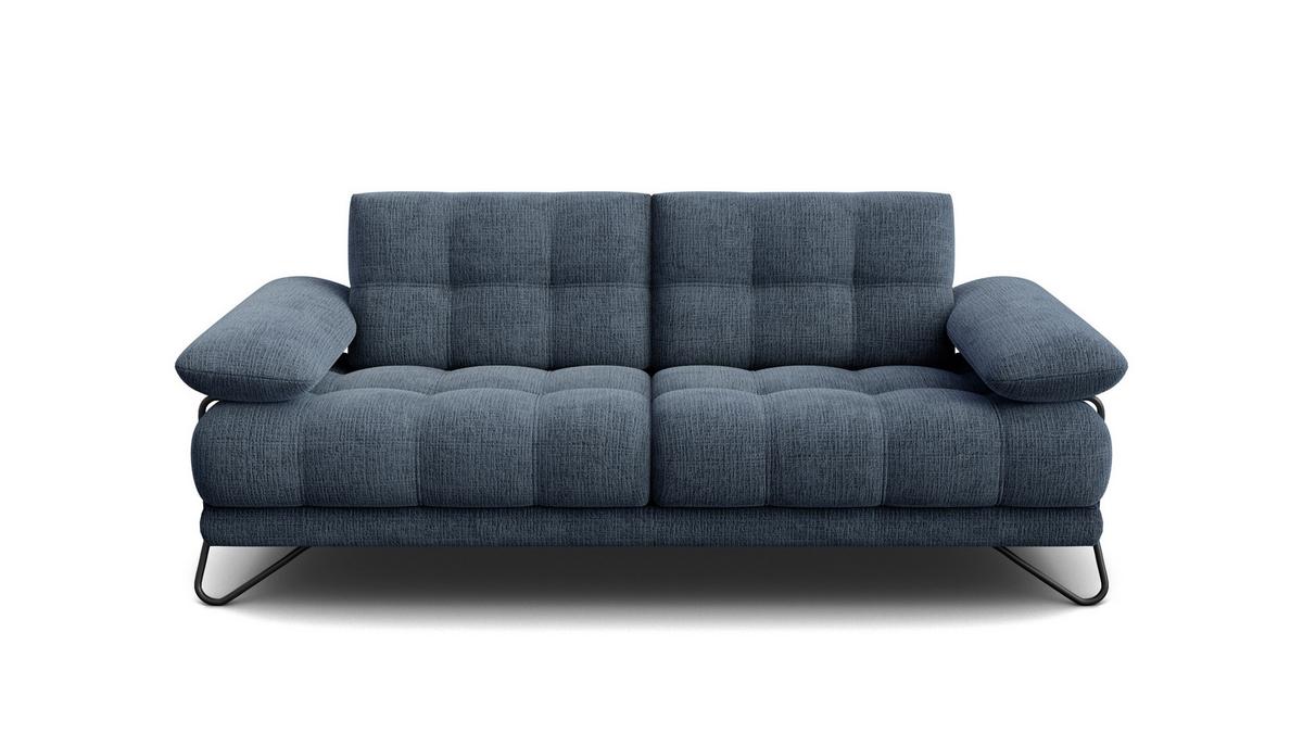 SOFA BUBBARA 2,5-Sitzer, marineblau - Blau/Schwarz, Holz/Textil (215/87/96cm) - Wozimo