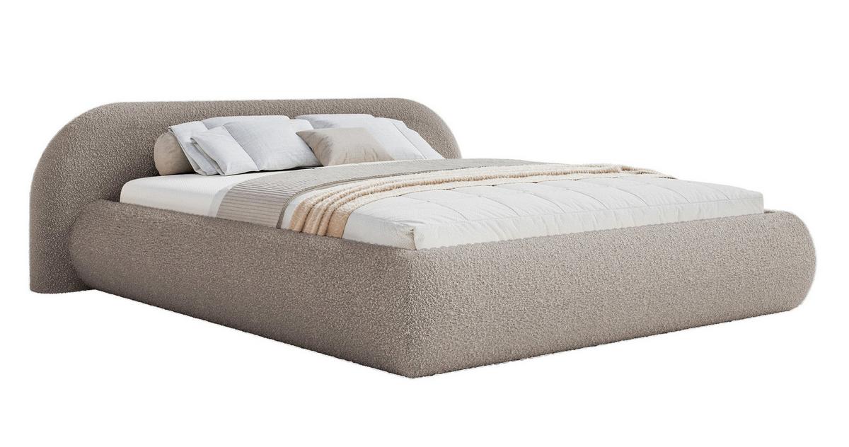 POLSTERBETT Shels mit Bettkasten 200x200 cm - Taupe/Schwarz, Kunststoff/Textil (200/200cm) - Selsey