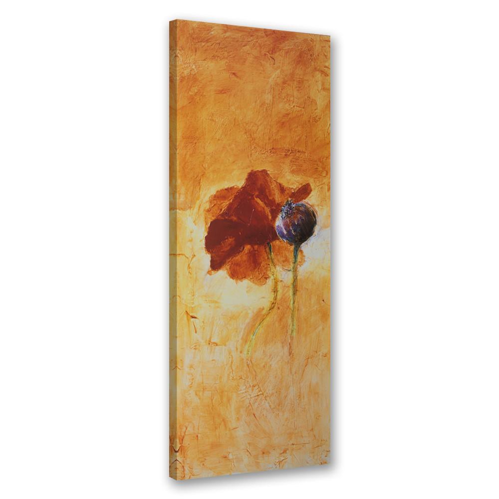 WANDBILD gemalte mohnblume - Braun, Textil (30/90cm) - Feeby