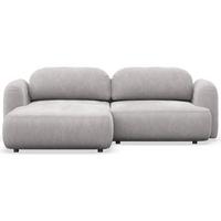 ECKSOFA Tvoya hellgraues Chenille - Hellgrau/Schwarz, Kunststoff/Textil (267/175cm) - Selsey
