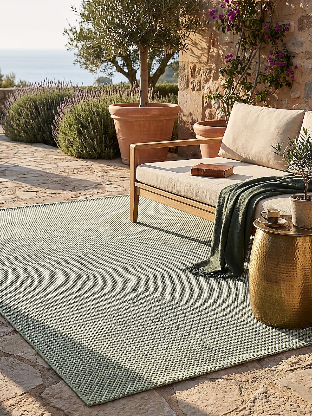 FLACHWEBTEPPICH Uni BORNO Polypropylen Grün 120 x 170 cm - Grün, Textil (120/170cm) - KADIMA DESIGN