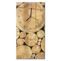WANDUHR aus Glas 30x60 cm - Holz - Braun, Glas (30/60/0.4cm) - TULUP