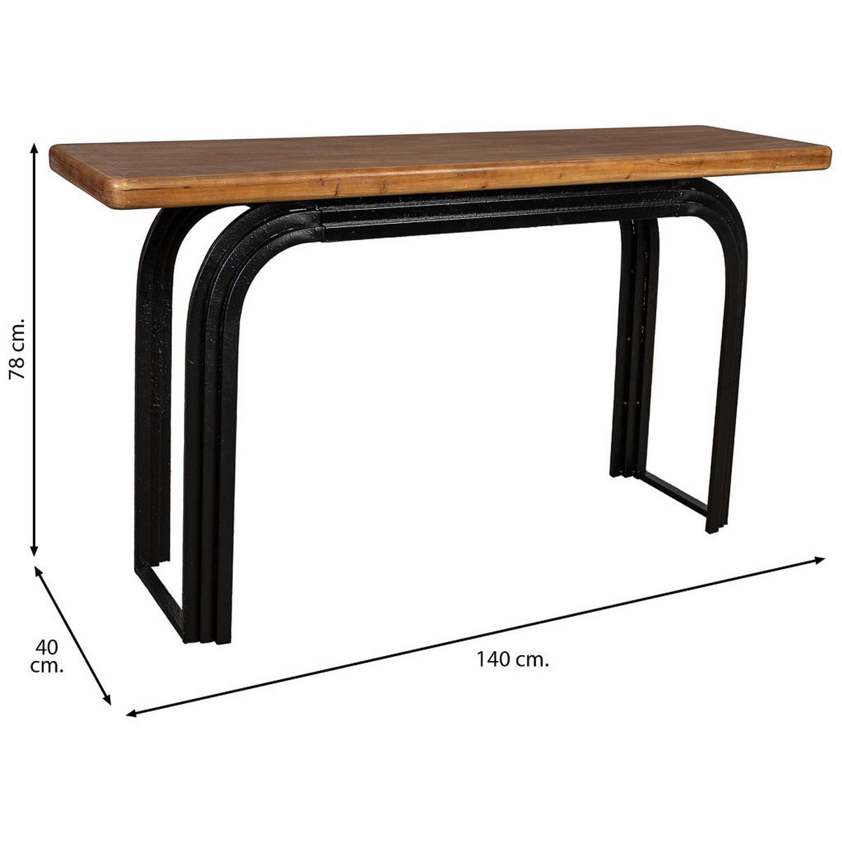 KONSOLENTISCH aus Holz, schwarz, 140x40x78cm - Schwarz, Holz (40/140/78cm) - Wanderlust
