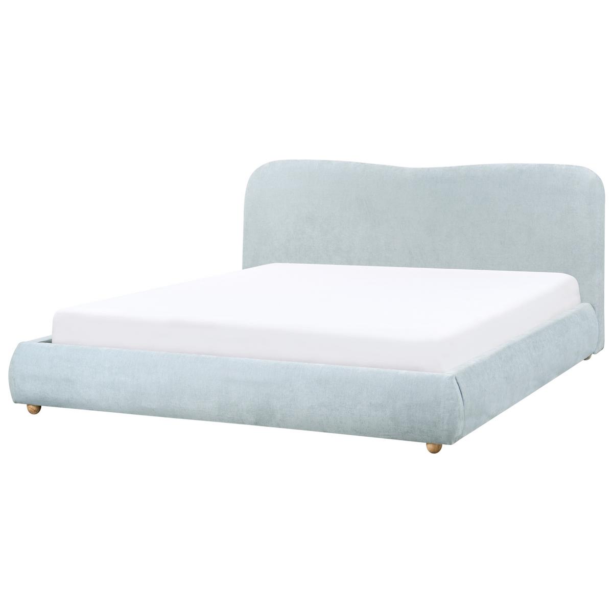 BETT mit Stauraum 180/200 cm Blau Blagnac - Hellblau, Textil (180/200cm) - Beliani