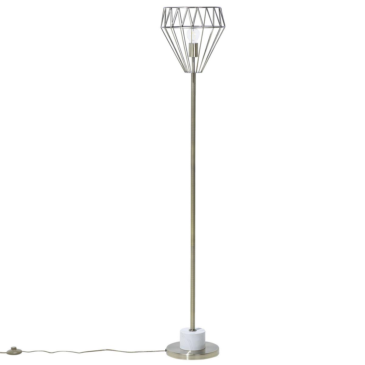 STEHLAMPE Mooni 30/30/160 cm - Messingfarben, Metall (30/30/160cm) - Beliani