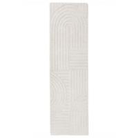TEPPICH aus Wolle LEVEN in Elfenbein, geometrisch, 60 x 230 cm - Champagner, Textil (60/230cm) - KADIMA DESIGN