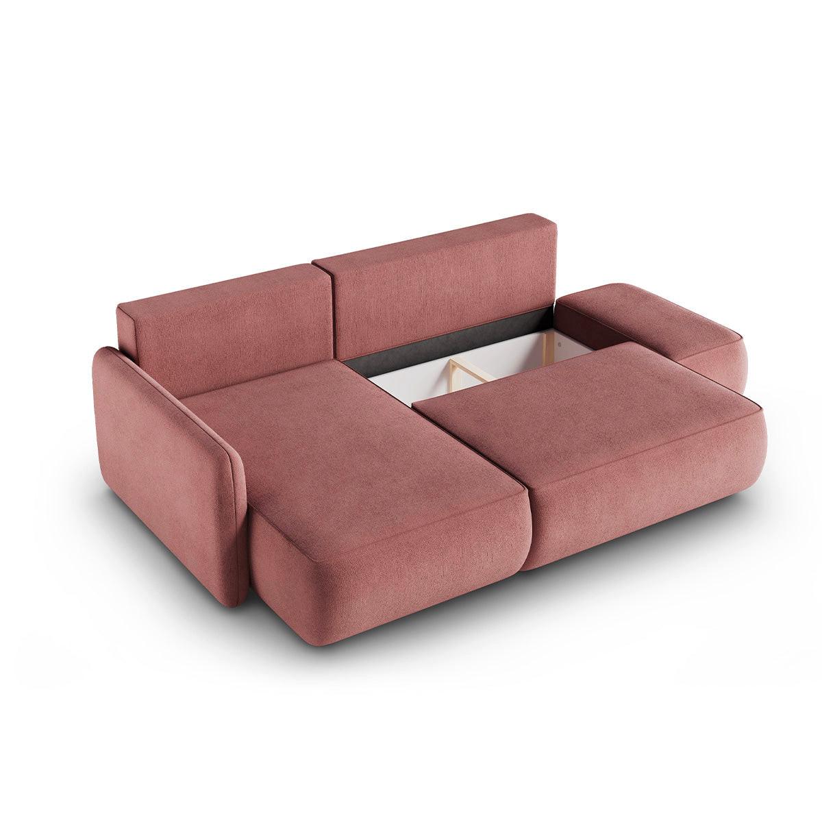 ECKSOFA Alessio 3 Sitzplätze Rose - Pink, Holz (229/148cm) - Petits-meubles