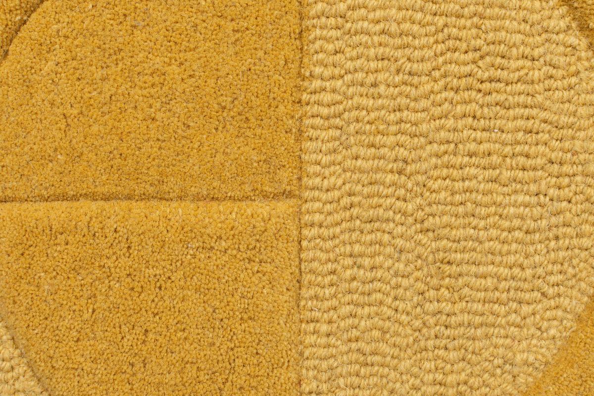 WOLLTEPPICH DEBEN, geometrisch, aus Wolle, Senfgelb, 200 x 290 cm - Gelb, Textil (290/200cm) - KADIMA DESIGN