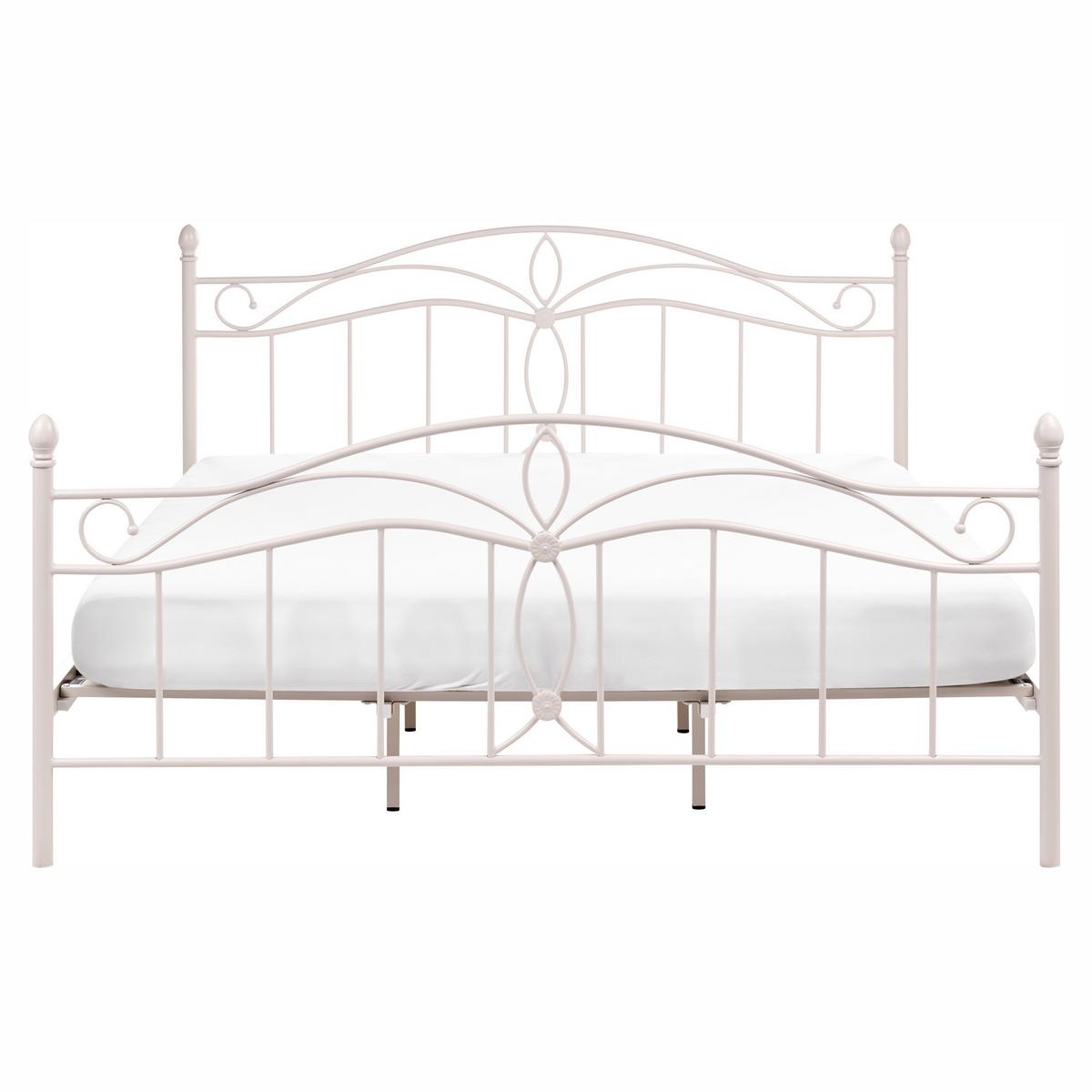 BETT mit Lattenrost 180/200 Stahl Hellbeige Antlia - Beige, Metall (180/200cm) - Beliani