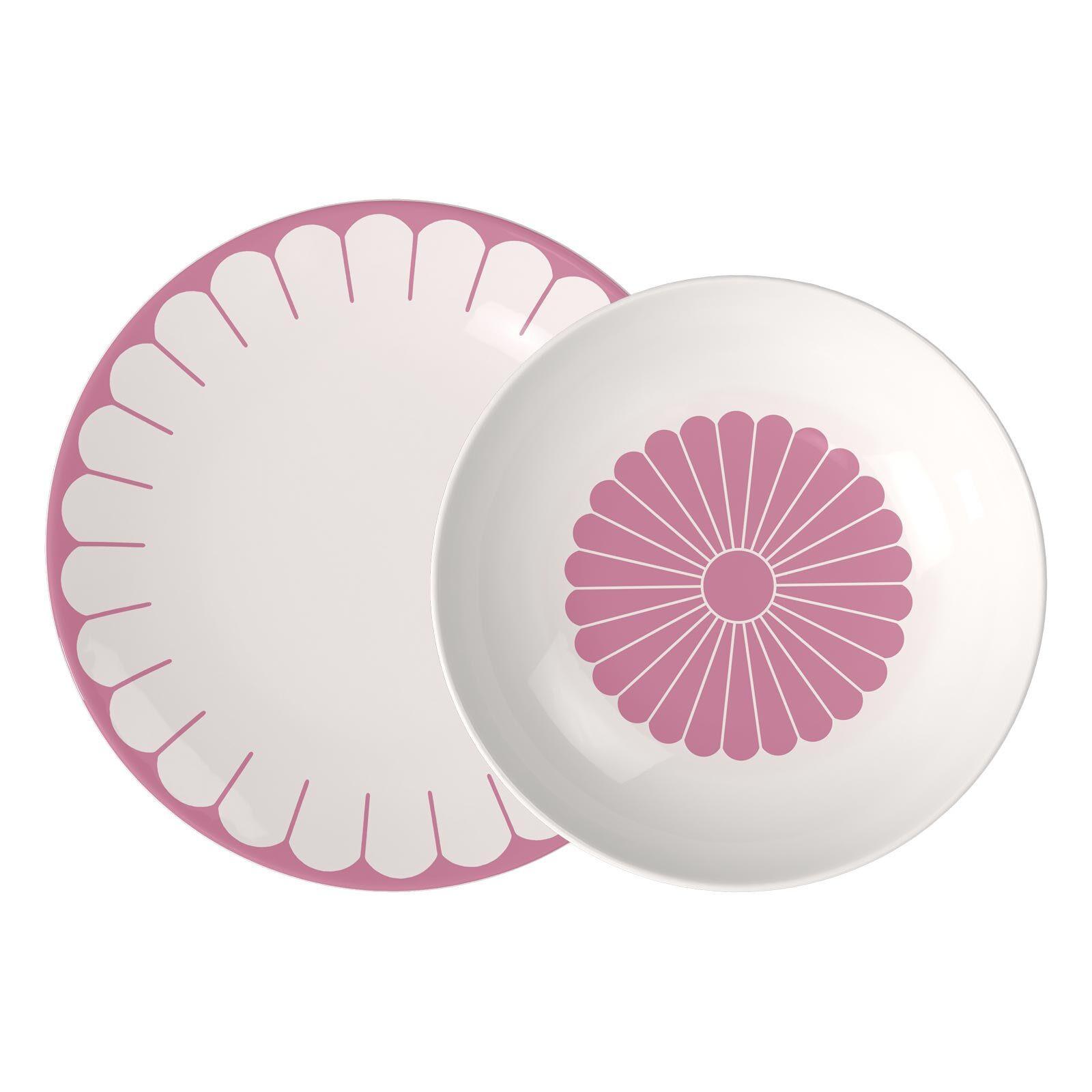 TAFELSERVICE Fleur Couleur Cassis 12-tlg. - Pink, Keramik (24/5.1/24cm) - Villeroy & Boch