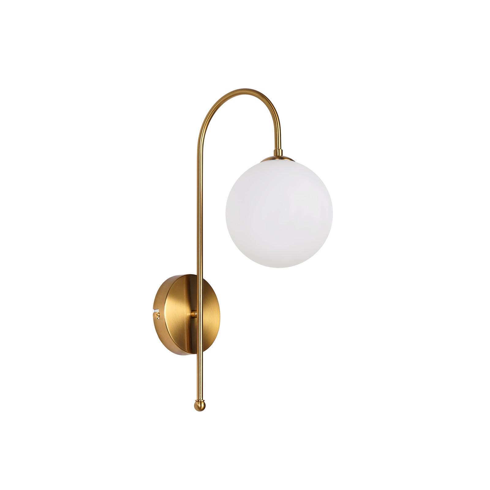 WANDLEUCHTE Myveth 26/15/47 cm - Goldfarben/Weiß, Glas/Metall (15/47/26cm) - ZMH