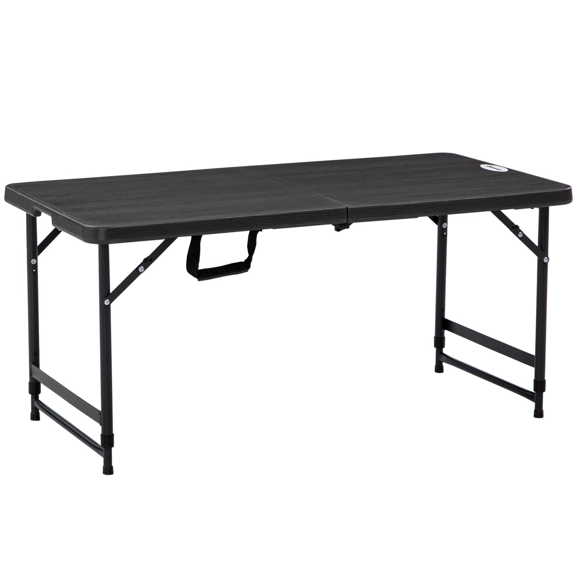 GARTENTISCH, Dunkelgrau, Stahl, HDPE - Dunkelgrau, Metall (118/60/74cm) - Outsunny