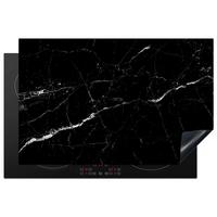 HERDABDECKPLATTE Marmoroptik - Schwarz - Luxus Abdeckung Ceranfeld 81.2x52 cm - Grau, Kunststoff (81.2/52/0.2cm) - MuchoWow