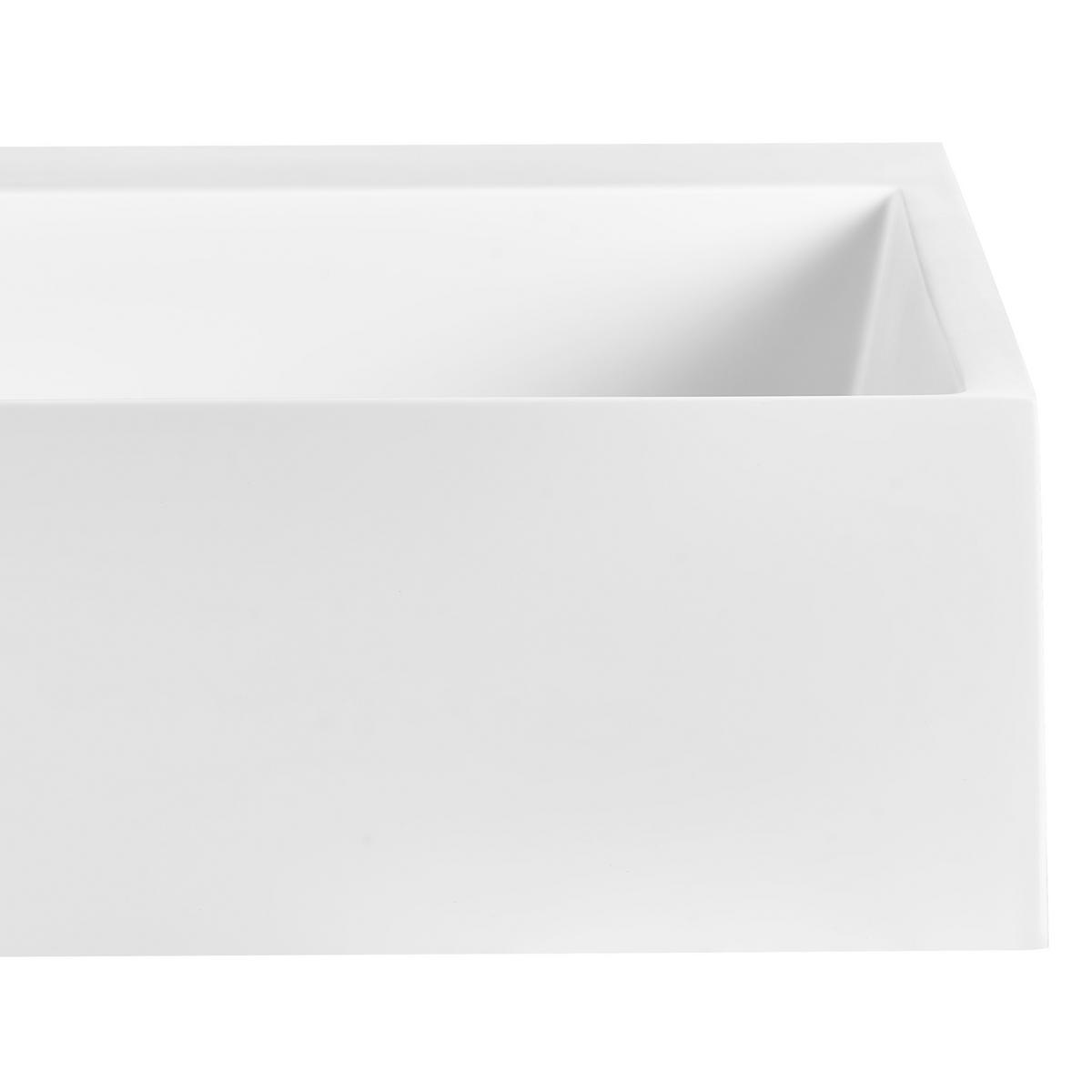 HÄNGEWASCHBECKEN Weiß 80/46 cm Mineralguss Quenko - Weiß, Naturmaterialen (80/12/46cm) - Beliani