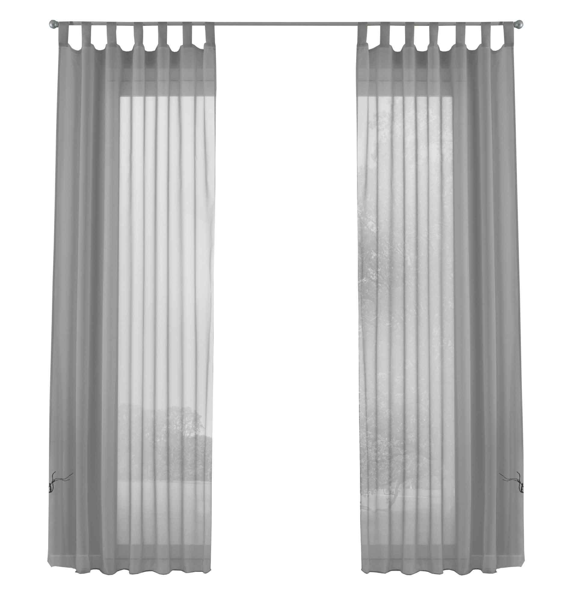 SCHLAUFENGARDINEN Voile 2er Set 225x140 cm Grau - Grau, Textil (140/225cm) - Gardinenbox.eu
