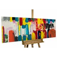 ACRYLBILD HANDGEMALT 150/50 cm - Multicolor/Weiß, Holz/Textil (150/50cm) - KUNSTLOFT