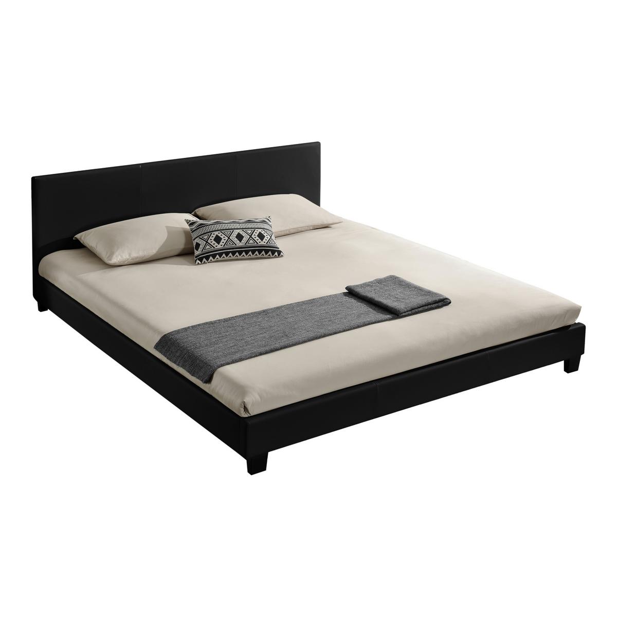 POLSTERBETT Albacete - Schwarz, Textil (180/200cm) - Corium