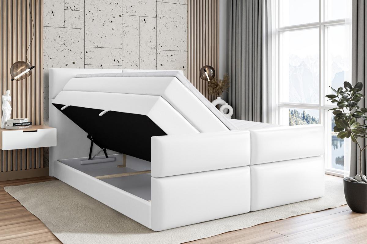 BOXSPRINGBETT BOXI3-Z KING - 160x200 - H3/H4 - Weiß Hochglanz - Weiß Hochglanz, Holzwerkstoff (160/200cm) - ALTDECOR