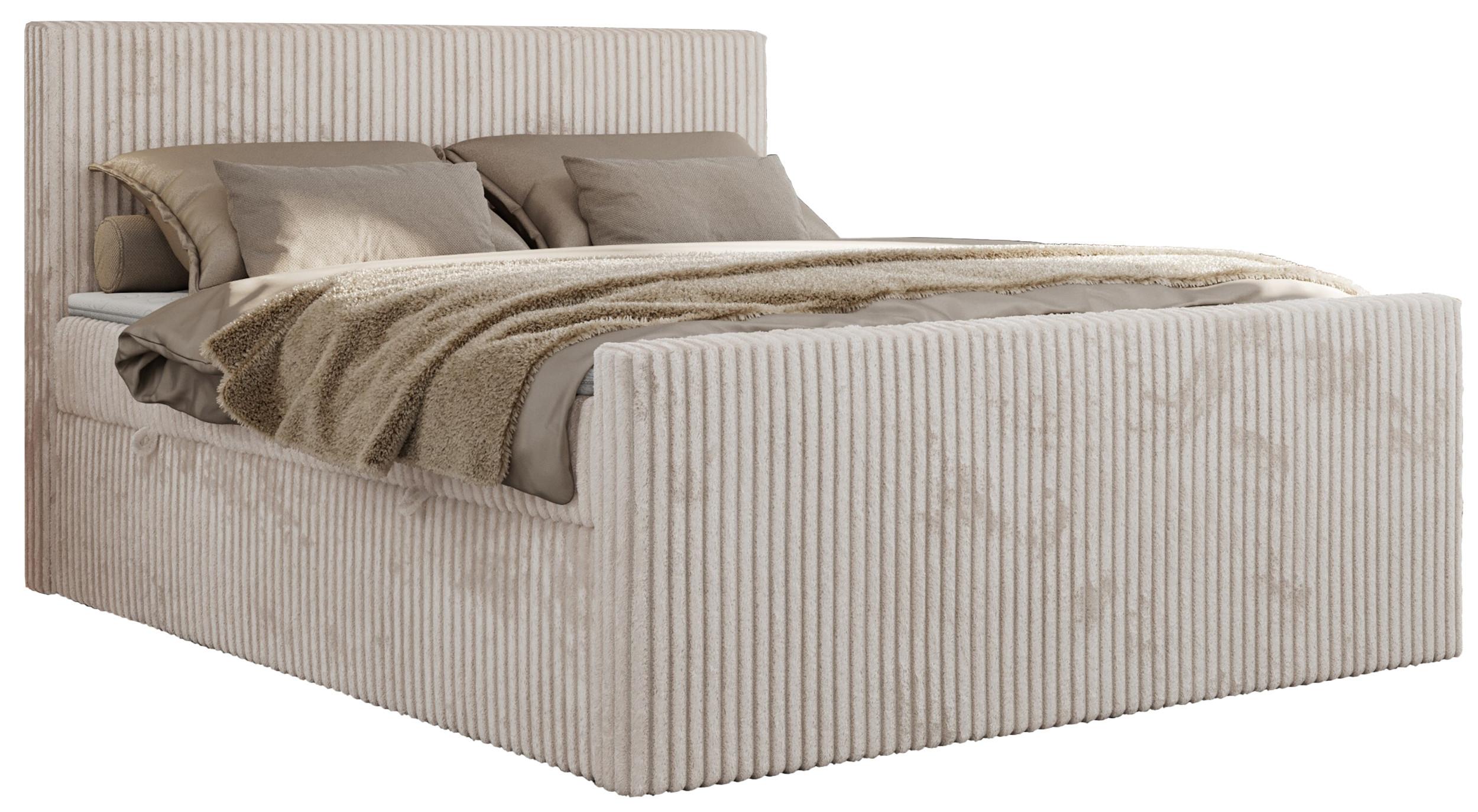 BOXBETT TILIANO DUO 180/200 - Beige Cord - H3 - Beige, Textil (180/200cm) - MKS