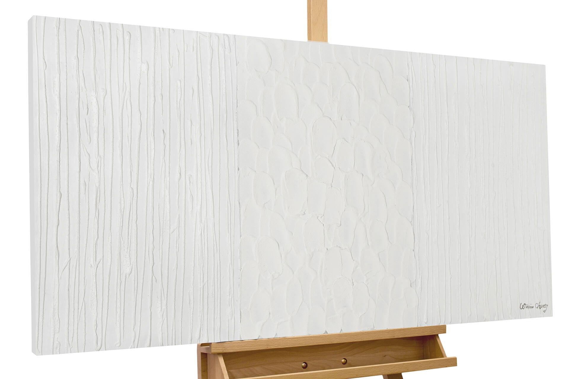 ACRYLBILD HANDGEMALT 120/60 cm - Weiß, Holz/Textil (120/60cm) - KUNSTLOFT