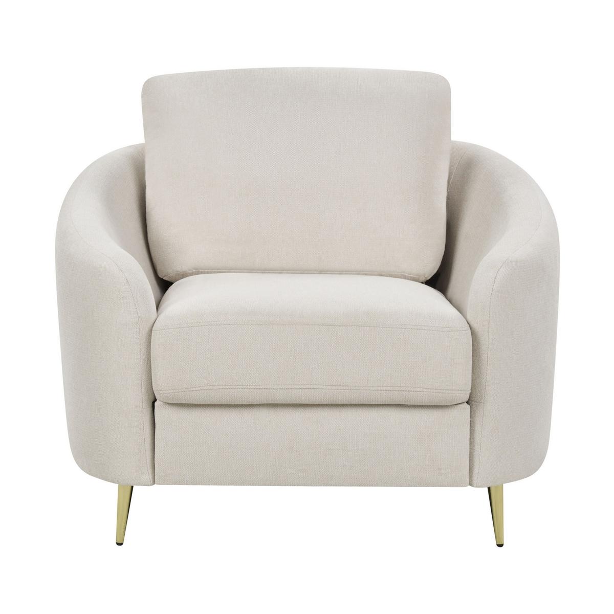 6-SITZER-SOFA SET hellbeige/gold Trosa - Beige/Goldfarben, Textil (86/86/203cm) - Beliani