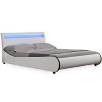 POLSTERBETT Valencia mit LED-Beleuchtung - Weiß, Textil (140/200cm) - Corium