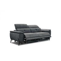 SOFA AVENA 3-Sitzer mit 2 Relaxfunktionen, dunkelgrau - Dunkelgrau, Holzwerkstoff/Textil (204/80/108cm) - Wozimo