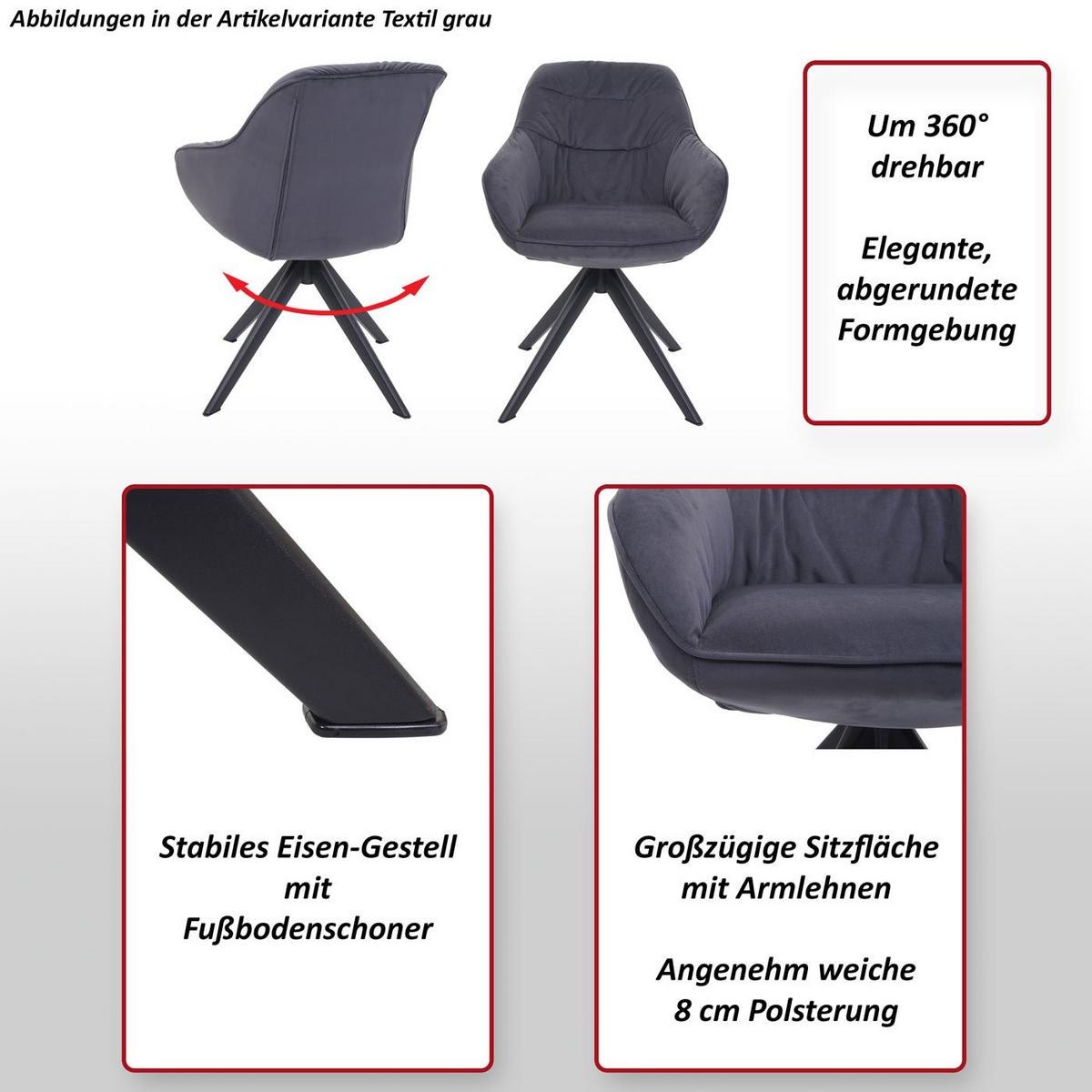 ESSZIMMERSTUHL Hellgrau - Hellgrau, Textil (59/84/52cm) - MCW