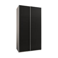 SCHWEBETÜRENSCHRANK 245,5/140/64 2-türig - Silberfarben/Schwarz, Holz/Metall (140/245/64cm) - Abiks Möbel
