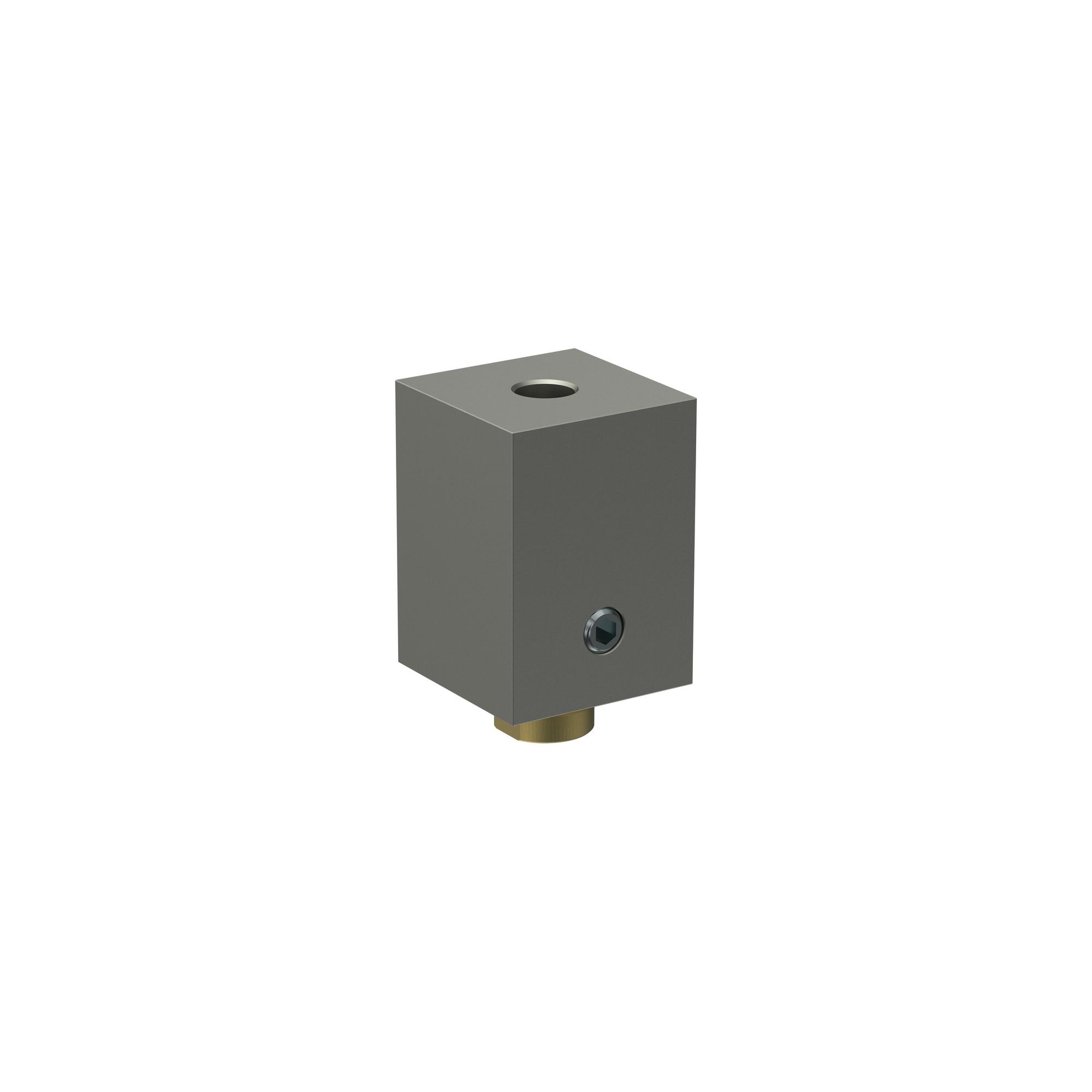 DECKENTRÄGER FÜR GARDINENSTANGEN INNENLAUF 20x20 mm, Quadline (Würfel) 1-läufig, Satin-Silber - Silberfarben, Metall (1.8/2.7/1.8cm) - INTERDECO