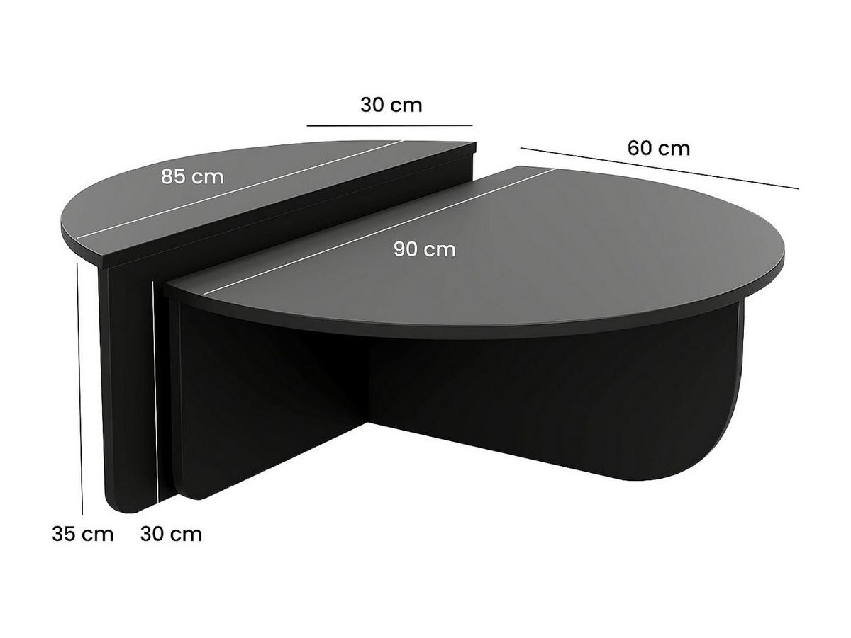 COUCHTISCH - 90 cm x 60 cm - Holz, Platte - Schwarz - ALOEVA - Schwarz, Holz (60/90/30cm) - Vente-Unique