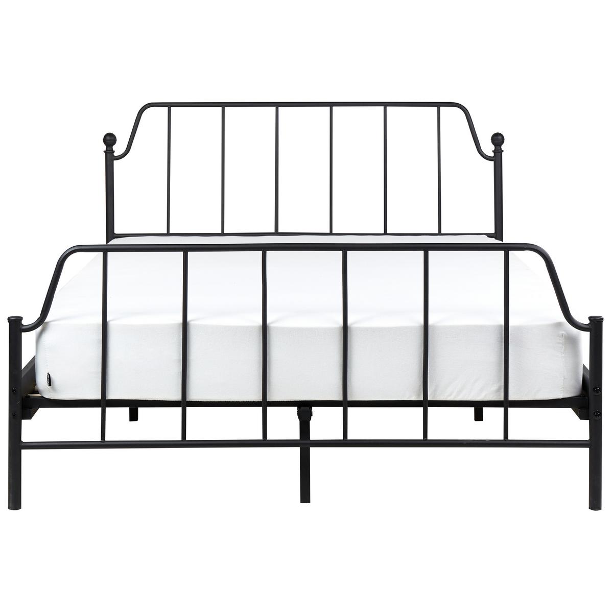 BETT mit Lattenrost 140x200 cm Schwarz Mauressac - Schwarz, Metall (140/200cm) - Beliani