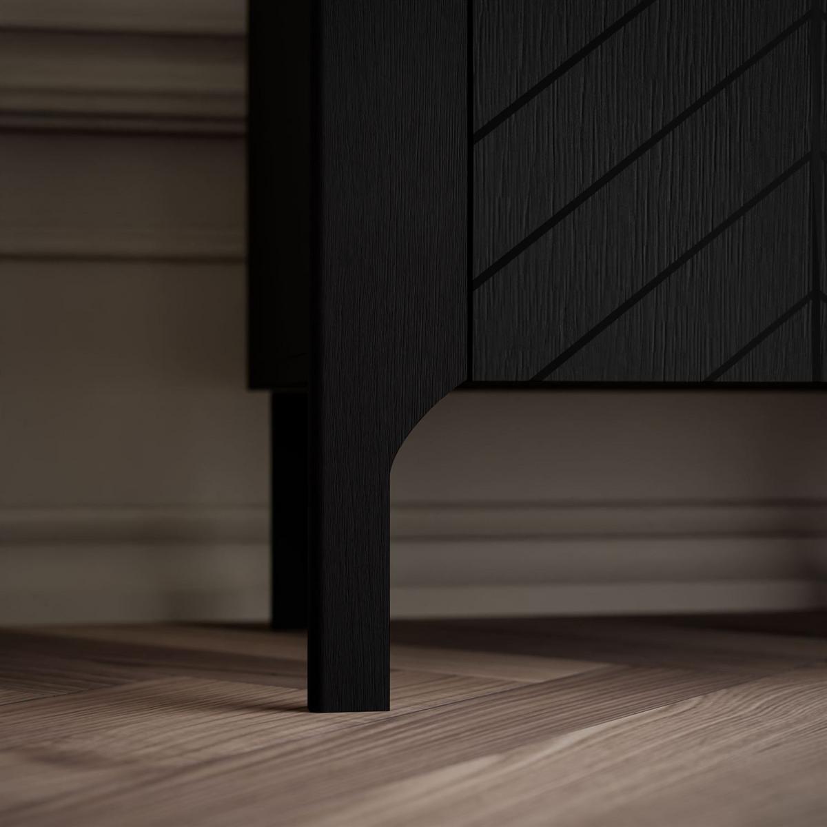 TV-SCHRANK LUMI mit Schublade 160 cm, Schwarz - Schwarz, Holzwerkstoff (160/57/41cm) - Lookway
