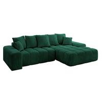 ECKSOFA Ottomane Rechts ENSI-L - 267x164x69 cm Dunkelgrün - Dunkelgrün, Holzwerkstoff/Kunststoff (164/267cm) - ALTDECOR