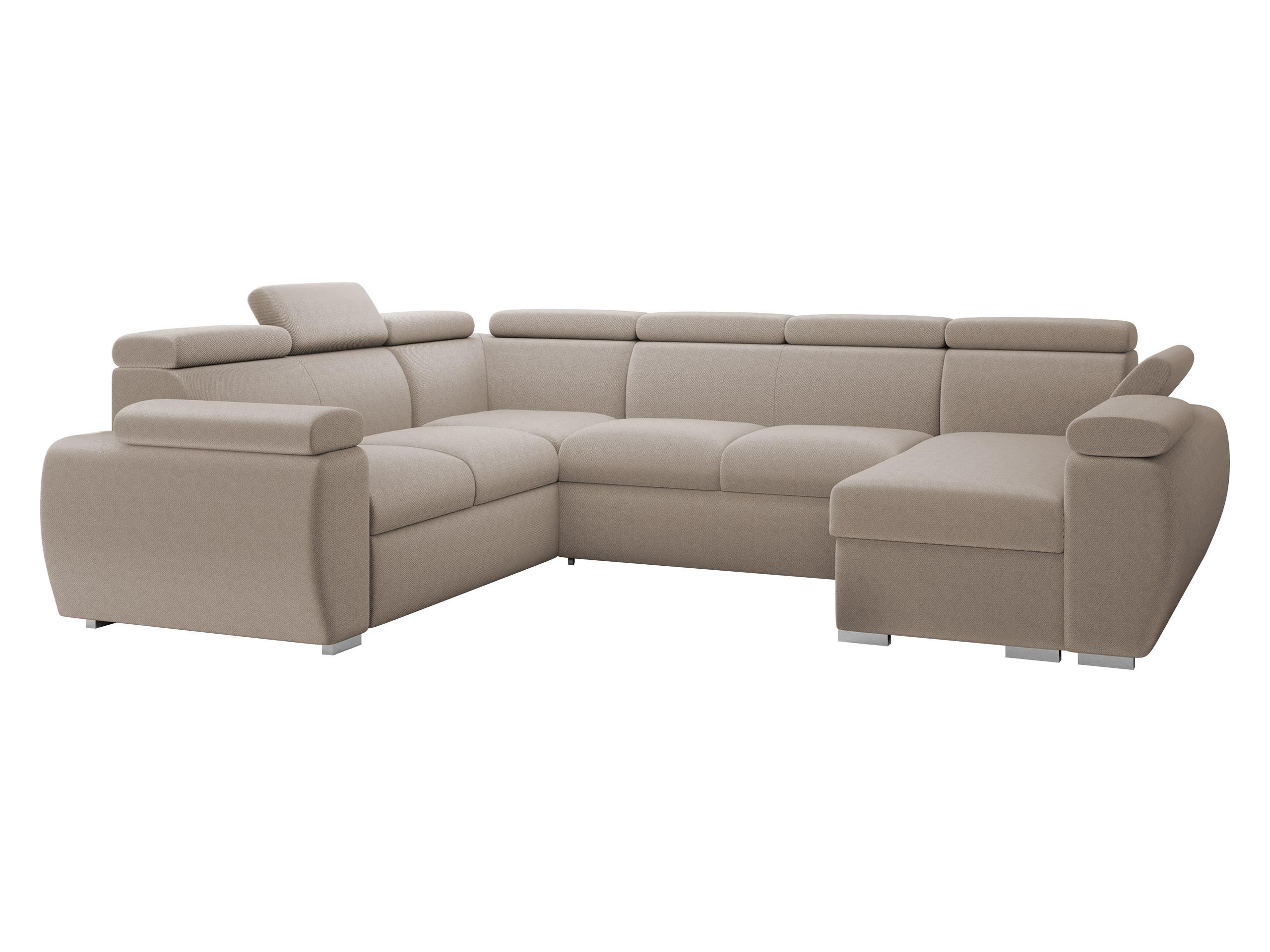 WOHNLANDSCHAFT Boston U, Seite: Rechts - 2R+R+2P+LC - Chromfarben/Naturfarben, Holz/Textil (260/98/325cm) - MIRJAN24