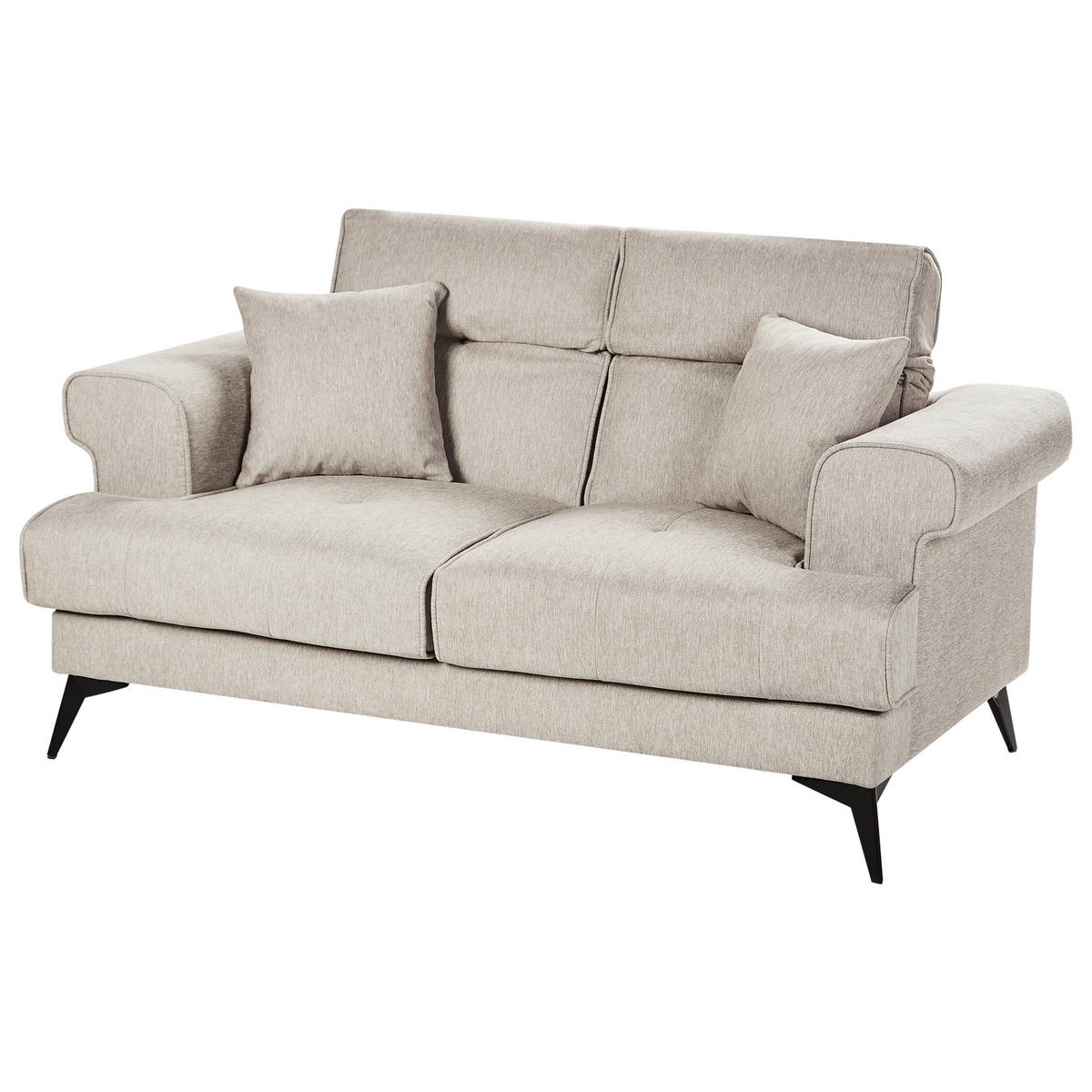 2-SITZER-SOFA Stoff Taupe Skive - Taupe, Textil (160/88/85cm) - Beliani