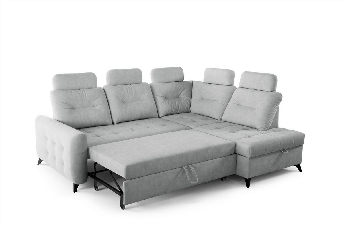 ECKSOFA Wendie - Hellgrau, Holzwerkstoff/Textil (250/200cm) - Fun Möbel