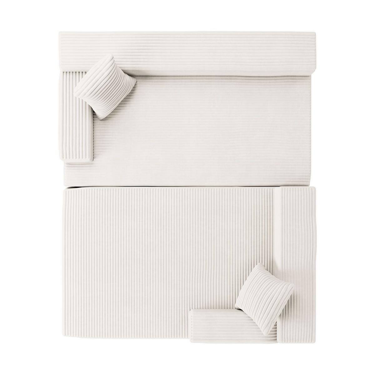 SOFA Coredo creme Cord - Creme, Textil (250/155cm) - Juskys