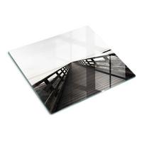 GLASPLATTE 60x52 cm Holzsteg - Schwarz, Glas (60/0.4/52cm) - TULUP