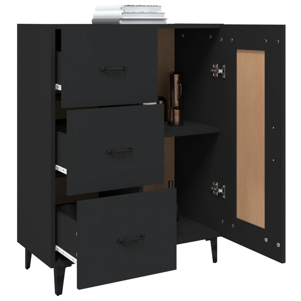 KOMMODE Foster 69.5/34/90 cm - Schwarz, Holzwerkstoff (69.5/90/34cm) - Nettlife