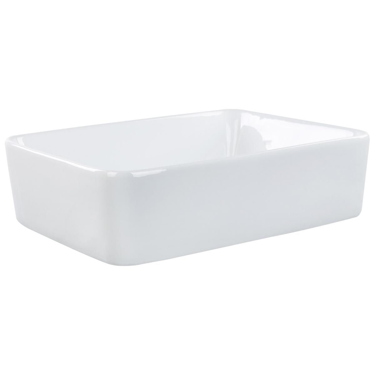 AUFSATZWASCHBECKEN Weiß 49/38 cm Keramik Travesia - Weiß, Keramik (49/14/38cm) - Beliani