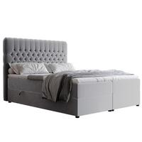 BOXBETT 200x200 cm mit Topper - Hellgrau, Holzwerkstoff/Textil (200/200cm) - Idohome